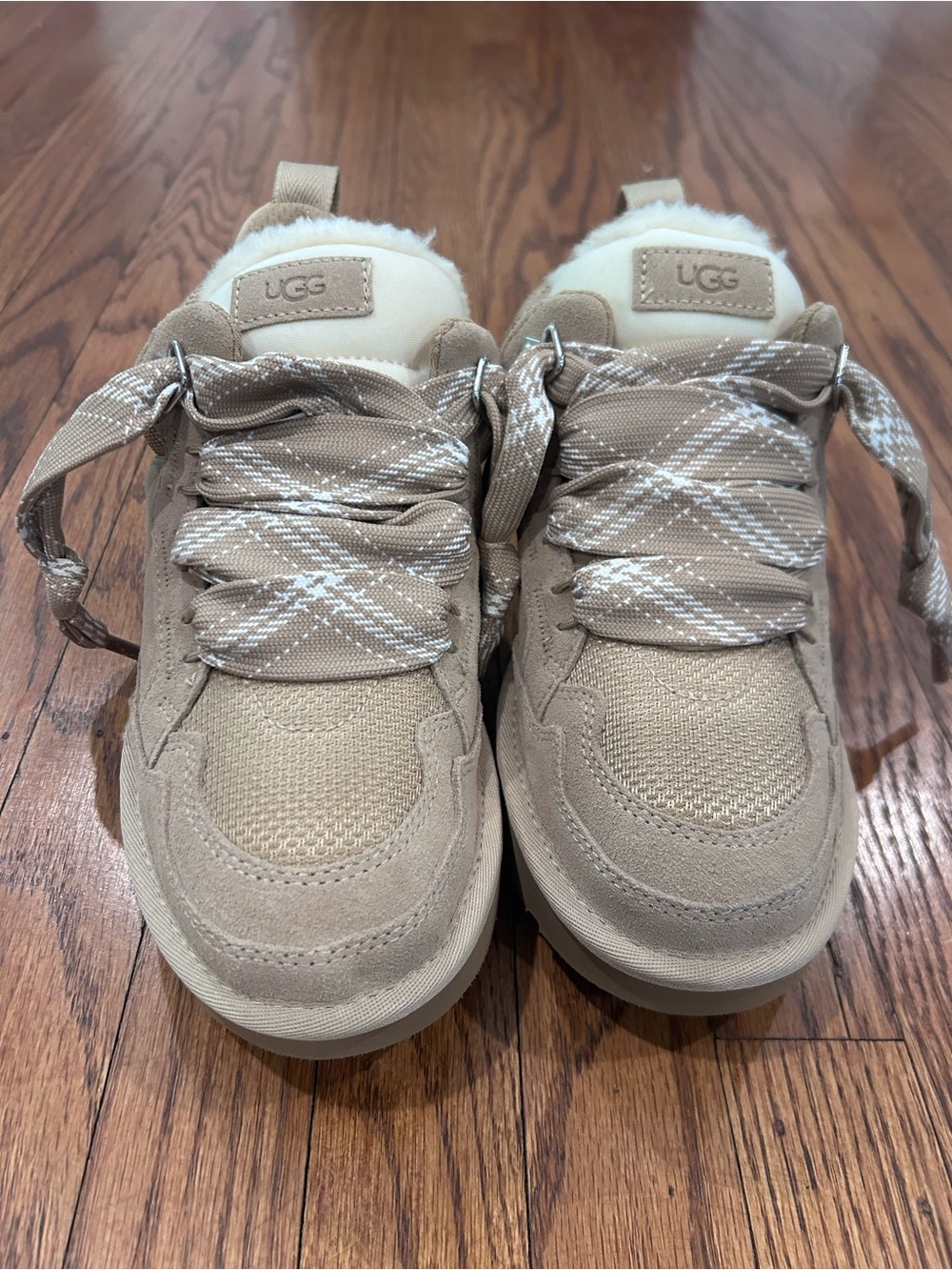 NEW! UGG Lowmel Tan Suede Platform Lace-Up Sneaker - 8 - Picture 6 of 13
